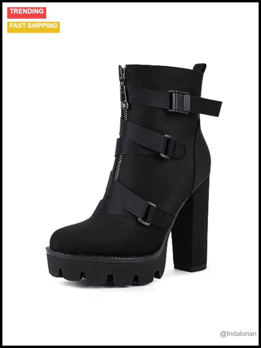 wetkiss Platform Combat Booties Women Round Toe Lace Up High Heel Ankle Boots